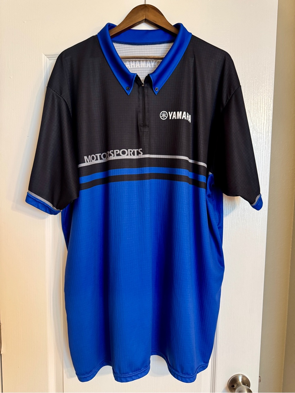 Yamaha Black and Royal Blue Motorsports Polo